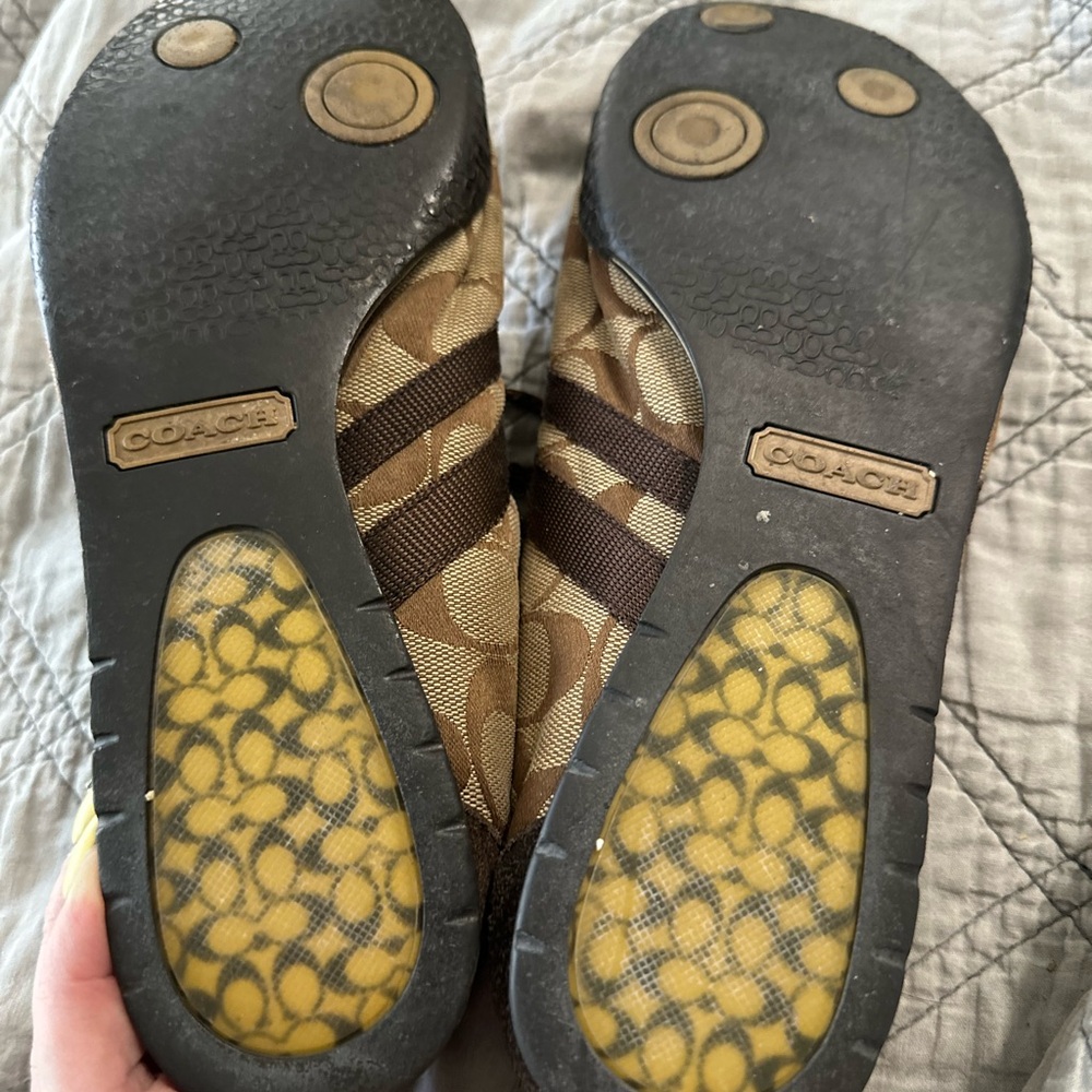 Coach Signature Brown and Gold Lace-Up Shoes - Picture 5 of 5